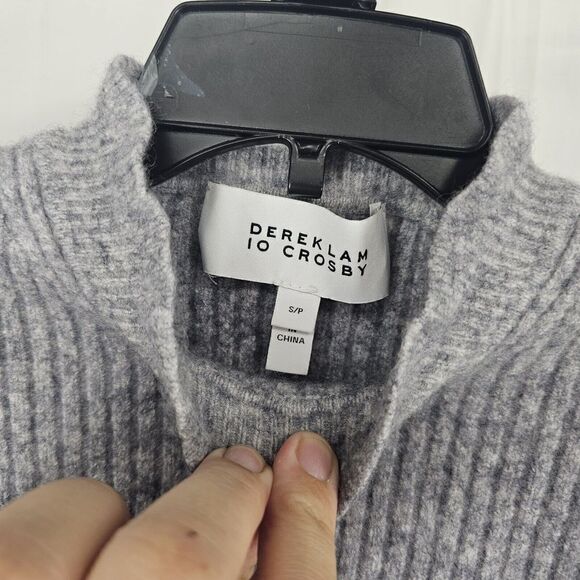 Derek Lam 10 Crosby Ribbed Ruffle Grey Sweater Size SMALL - Picture 5 of 5
